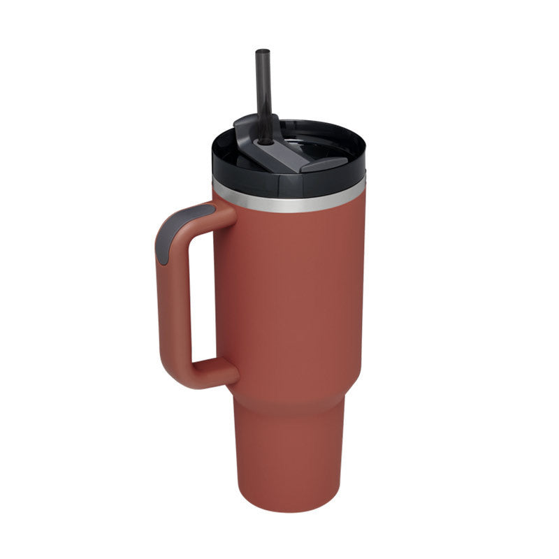 Stainless Steel Vacuum Coffee Cup With Straw Insulated