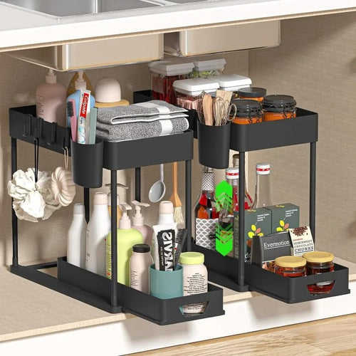 Premium 2-Tier Under Sink Organizer for Kitchen & Bathroom